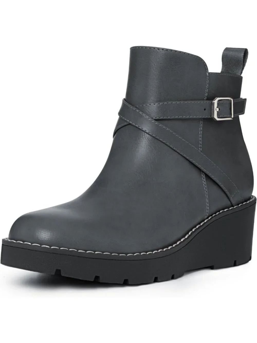 Stylish Women's Wedge Ankle Boots | Platform Lug Sole Booties with Zipper